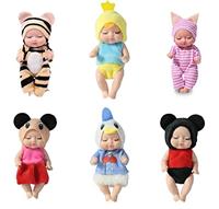 Super-Life 6 Sets 4 Inch Dolls Mini Reborn Baby Dolls with A