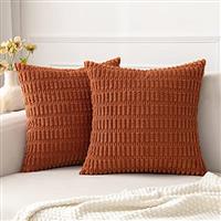 MIULEE Cushion Covers for Living Room Sofa and Bedroom Soft Corduroy Square Cushion Cover Boho Decor 18 x 18 inch 45x45 cm 2pieces