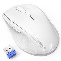 TECKNET Wireless Mouse for Laptop, 4800 DPI Optical Computer Mice with 6 Adjustable Levels, 30 Months Long Battery Life 2.4G Cordless USB Silent Mouse for Notebook, PC, Office Home Work -Grey