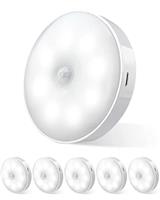 KALAHOL Motion Sensor Lights Indoor, 6 Pack Cupboard Light, Stair Lights Night Light, 3 Modes USB Charging Wall, Magnetic for Kitchen Stair Closet Under Cabinet