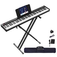 Piano Keyboard Foldable Bluetooth Digital Piano with Lighted Keys Semi-Weighted Keyboard Piano Rechargeable
