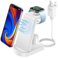 bakibo 3 in 1 Wireless Charging Station, Wireless Charger for iPhone, Wireless Charging Stand Dock for Apple Watch,Airpods