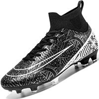 Donbest Mens Football Shoes Spike High Top Football Boots Astro Turf Trainers Soccer Cleats Boy's Professional Athletic Shoes