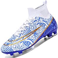 Donbest Mens Football Shoes Spike High Top Football Boots Astro Turf Trainers Soccer Cleats Boy's Professional Athletic Shoes