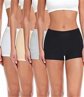 wirarpa Women's Boyshort Panties Ladies Safety Boxer Briefs Anti Chafing Cotton Underwear with 100% Cotton Crotch 4 Pack