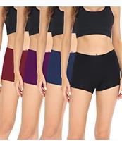 wirarpa Women's Boyshort Panties Ladies Safety Boxer Briefs Anti Chafing Cotton Underwear with Cotton Crotch 4 Pack