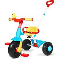 KRIDDO 2 in 1 Kids Tricycles Age 18 Month to 3 Years, EVA Wheels Upgraded, Gift Toddler Tricycle, Trikes for Toddlers 2 to 3 Year Old with Push Handle and Duck Bell