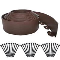 Garden Edging Mini Plastic Fence 10m, Lawn Edging No Dig Landscape Edging Kit Garden Border Edging with 30pcs Spikes