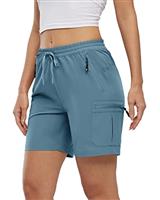 Rdruko Womens Cargo Shorts Drawstring Elastic High Waisted Summer Casual Quick Dry Outdoor Shorts for Work Travel Golf Hiking Walking Water Resistant
