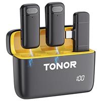 TONOR Wireless Lavalier Microphones for Android Phone, Lapel Mini Microphone System, Professional Clip On Lav Cordless Mic for Video Recording, Live Stream, Vlog Podcast, YouTube TikTok Type C TL350
