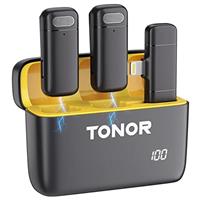 TONOR Wireless Lavalier Microphones for Android Phone, Lapel Mini Microphone System, Professional Clip On Lav Cordless Mic for Video Recording, Live Stream, Vlog Podcast, YouTube TikTok Type C TL350