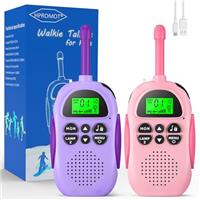 HPROMOT Walkie Talkies for Kids: 2 Pack Rechargeable Kids Walkie Talkies, 5 Miles Range 22 Channels 2 Way Radio Toy Kid Gifts for 3-12 Year Old Boy Girl Toddlers