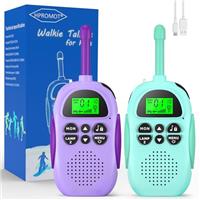 HPROMOT Walkie Talkies for Kids: 2 Pack Rechargeable Kids Walkie Talkies, 5 Miles Range 22 Channels 2 Way Radio Toy Kid Gifts for 3-12 Year Old Boy Girl Toddlers
