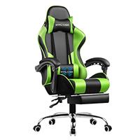 GTPLAYER Gaming Chair, Massage Ergonomic Computer Chair with Footrest and Lumbar Support Height Adjustable Gaming Chair with 360-Swivel Seat and Headrest for Office