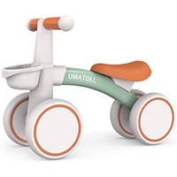 Umatoll Baby Balance Bike for 1 Year Old Boys Girls, 12-24 Months Toddler Balance Bike with Removable Basket, Adjustable Seat, 4 Wheels Infant Bike, First Birthday Gift