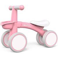 Umatoll Baby Balance Bike for 1 Year Old Boys Girls, 12-24 Months Toddler Balance Bike with Removable Basket, Adjustable Seat, 4 Wheels Infant Bike, First Birthday Gift