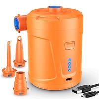 SUPPOU Electric Air Pump, 5200mAh Portable Air Pump with Fast Inflating/Deflating, Rechargeable Electric Pump with 4 Nozzles for Kids Paddling Pool, Swimming Pool, Airbed, Inflatable Boat