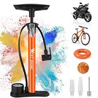 WESTGIRL Bike Pump with Pressure Gauge - 11 Bar / 160 Psi Fl