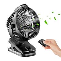 8000mAh Rechargeable USB Desk Fan Clip on Fan with Remote Control & LED Display, 5 Speeds 360 Rotation, Portable Small Battery Ultra-quiet Mini Electric Fan for Home Office Camping Pram Cooling