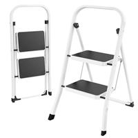 HBTower Step Ladder, Step Stool with Non-Slip Pedal, Portable Robust Ladder with Handrails, Perfect for Kitchen and Household, 150 kg Capacity