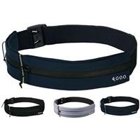 EGOO - Water Resistant Running Belt with Adjustable Elastic Strap, Lightweight Large Capacity Sports Waistpack with Dual Pockets for Running, Workout, Walking, Biking, Travel & Outdoor Activities