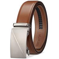 BOSTANTEN Leather Ratchet Belts for Men - Ratchet Mens Belt 1 3/8" with Adjustable Automatic Buckle - Fit for Jeans, Suits and Every Occasion