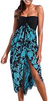 florynova Summer Dresses for Women Strapless Loose Sundress Casual Adjustable Maxi Beach Dress