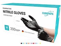 EUROPAPA Disposable Nitrile Gloves Powder-Free Examination Gloves EN455 EN374 Latex-Free Disposable Gloves in Sizes S, M, L & XL Pack of 200