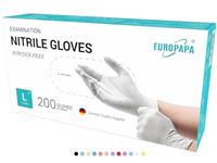 EUROPAPA Disposable Nitrile Gloves Powder-Free Examination Gloves EN455 EN374 Latex-Free Disposable Gloves in Sizes S, M, L & XL Pack of 200