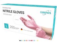 EUROPAPA Disposable Nitrile Gloves Powder-Free Examination Gloves EN455 EN374 Latex-Free Disposable Gloves in Sizes S, M, L & XL Pack of 200