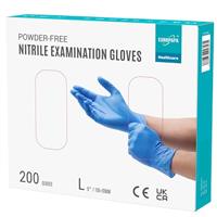 EUROPAPA Disposable Nitrile Gloves Powder-Free Examination Gloves EN455 EN374 Latex-Free Disposable Gloves in Sizes S, M, L & XL Pack of 200