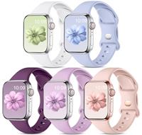 CeMiKa 5 Pack Straps Compatible for Apple Watch Strap 38mm 40mm 41mm 42mm 44mm 45mm 46mm 49mm, Soft Silicone Sport Strap for Apple Watch Ultra/Ultra 2 / iWatch Series 10 9 8 7 6 5 4 3 SE, Men Women