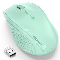 TECKNET 2.4G Wireless Mouse for Laptop, 4800 DPI Optical Computer Mice with 6 Adjustable Levels, 30 Months Long Battery Life Cordless USB Silent Mouse for Notebook, PC, Office Home Work (Blue)