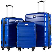 COOLIFE Suitcase Trolley Carry On Hand Cabin Luggage Hard Shell Travel Bag Lightweight with TSA Lock and Durable 4 Spinner Wheels