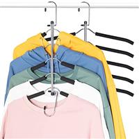 Clothes Hangers Space Saving Coat Hangers- Jeowoqao Non Slip Shirt Hangers with Padded Foam Stainless Steel 5 in 1 Organizer Heavy Duty Hangers for Hoodie Coat Sweater Suit T-Shirt