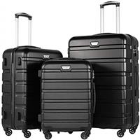 COOLIFE Suitcase Trolley Carry On Hand Cabin Luggage Hard Shell Travel Bag Lightweight with TSA Lock and Durable 4 Spinner Wheels