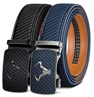 BULLIANT Men belt 2Pack, Leather Ratchet Belt for Men Dress Casual Jeans1 3/8",Cut for Fit