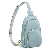 S-ZONE Women Leather Small Sling Bag RFID Blocking Chest Cro