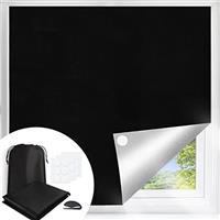 100% Blackout Blind, 145 X 250CM Portable Blackout Blind with 30X Nano Tape,Stick on Blackout Blinds for Windows Fits Any Size Shape, Temporary Blackout Blinds for Bedroom Nursery Loft Travel RV Car