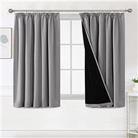 BellaHills 100% Blackout Curtains for Bedroom Thermal Insulated Curtains & Drapes Blackout Curtains Pencil Pleat Curtains for Living Room with Black Liner 2 Panels Set