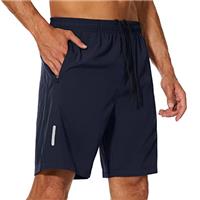 YUTYTH Mens Gym Running Shorts Breathable Quick Dry 7" Gym Athletic Shorts with Zipper Pockets and Reflective Strip