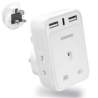 AODENG Multi Plug Adaptor with 3 USB(1 Type C & 3 USB Ports), 13A UK Multi Plug Extension with 2 Shaver Adapter Plug UK, Multi USB Plug Adapter Extensions Cube for Home, Office, Kitchen, Travel.