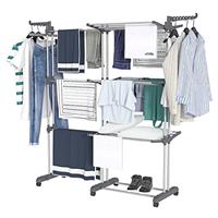 Allritt Airer Clothes Flodable Clothes Drying Rack 4 Tiers Large Laundry Rack with Wheels for Indoor Outdoor Use