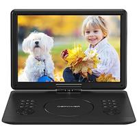 DBPOWER 16.9 Portable DVD Player with 14.1 Swivel HD Large Screen, with 6 Hrs 5000mAH Rechargeable Battery, High Volume Speaker, Support DVD/USB/SD Card and Multiple Disc Formats