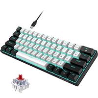 Snpurdiri 60% Wired Mechanical Keyboard, Mini Gaming Keyboard with 61 Red Switch Keys, for PC, Windo