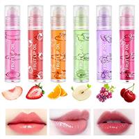 AOOWU 4 Pcs Hydrating Lip Oil Set, Fruit-Flavored Plumping Lip Oil For Dry Lip, Long Lasting Lip Glow Balm Lip Care, Transparent Moisturizing No-Sticky Lip Gloss(Peaches, Strawberry, Grape, Cherry)
