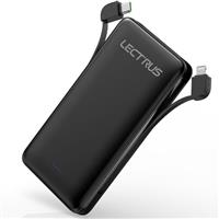Lectrus 10000mAh Power Bank with Built in Cables, 22.5W Fast Charging Portable Phone Charger Powerba