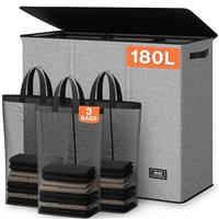 SOLEDI Laundry Basket Large Laundry Hamper with Lid Clothes Hamper Collapsible Washing Basket Bag, Foldable Washing Bin for Bedroom, Laundry room, Livingroom