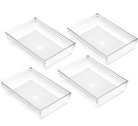 Grace Store Clear Drawer Organizer Plastic Desk Drawer Organizer Tray for Makeup, Jewelries, and Gadgets