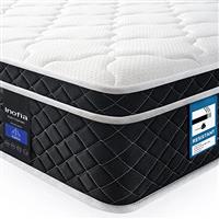 Inofia Mattress,10.3Inch COOLMAX Gel Memory Foam Pocket Spring Hybrid Mattress Breathable Foam and Soft & Cooling Touch Fabric,Medium Firm Feel